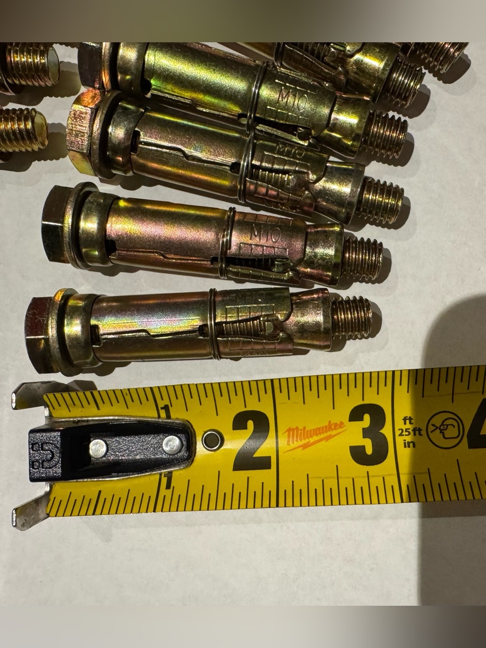 Set of 12 3/8” x 3” Sleeve Anchors Yellow Zinc Plating for Concrete Anchoring
